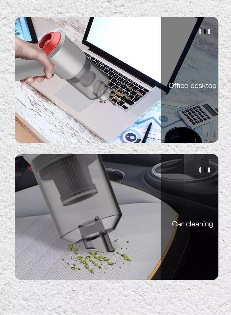 3-In-1 Wireless Air Duster USB Dust Blower Handheld Dust Collector Rechargable 9000Pa Portable for PC Laptop Car Clean Keyboard images - 6