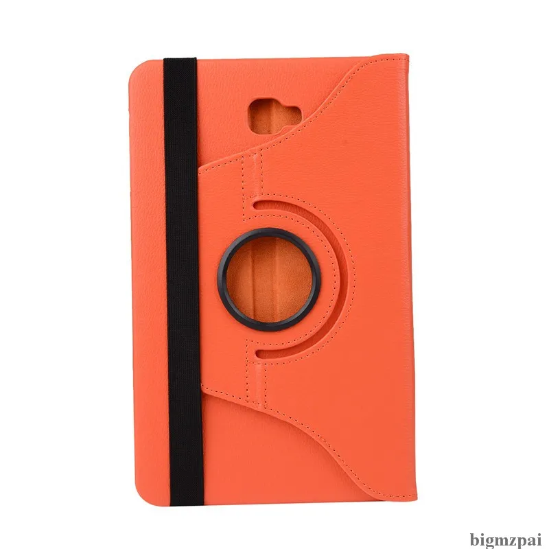 orange Чехол для samsung Galaxy Tab A A6 10,1 T585 T580 T580N С Откидывающейся Крышкой из искусственной кожи, с подставкой и вращающейся на 360 Litchi, защитный чехол для планшета+ пленка - Цвет: orange