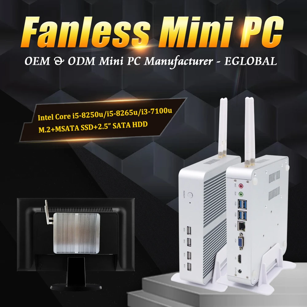 

Eglobal hot selling computer i5 8250U 2*DDR4 Msata+M.2 SSD Micro PC Win10 Pro Barebone HTPC Nuc VGA HDMI