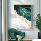 Скандинавская Современная креативная абстрактная зеленая Золотая фольга художественный плакат абстрактная живопись Настенная картина для декора гостиной