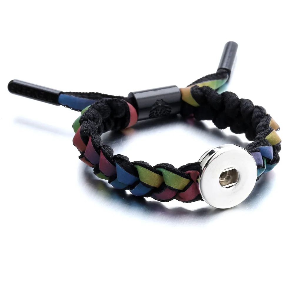 Регулируемые плетеные шнурки Bloomer браслеты с кнопками 18 мм ювелирные изделия