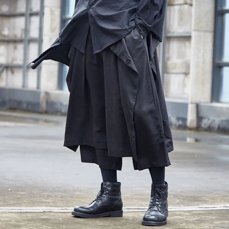 Кимоно мужское с широкими штанинами Японская уличная одежда в стиле хип хоп панк