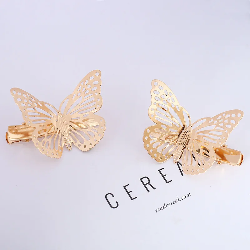 2pcs Полая Золотая Бабочка Сердце Звезда заколки для волос для девочек ретро Заколка для волос шпильки винтажные модные аксессуары для укладки волос - Цвет: 2pcs