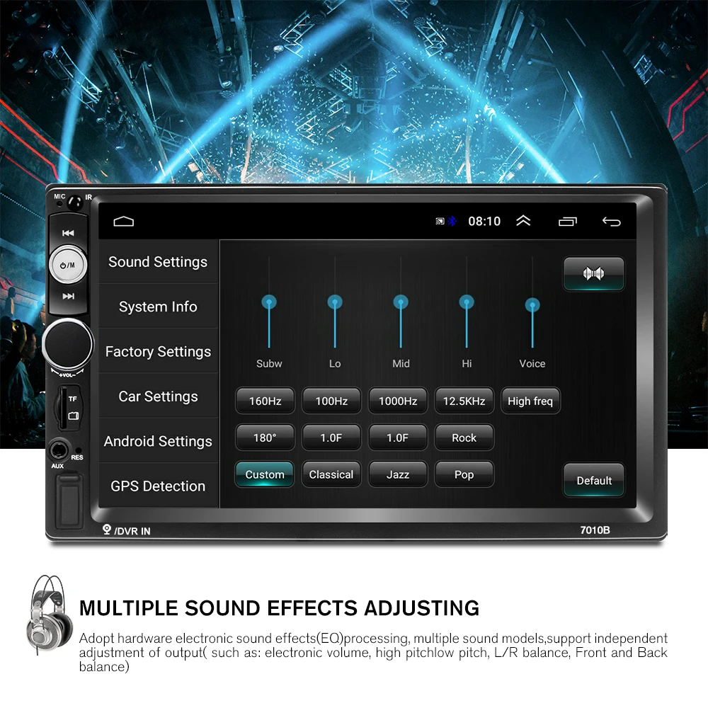Podofo 2 Din Android автомобильное радио 7 ''GPS TF Аудио стерео автомобильный аудио
