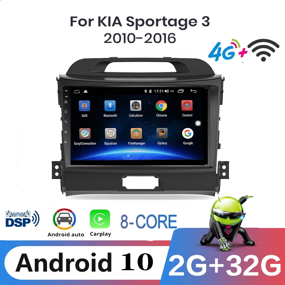 

Android 10.0 for Kia Sportage 3 2010 -2016 Car radio multimedia video player navigation GPS 2 din 4G DSP RDS carplay 8-core host
