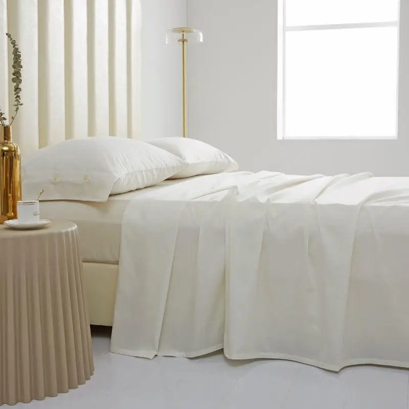 100% Египетский хлопок одноцветная гостиничная домашняя простыня мягкий белый