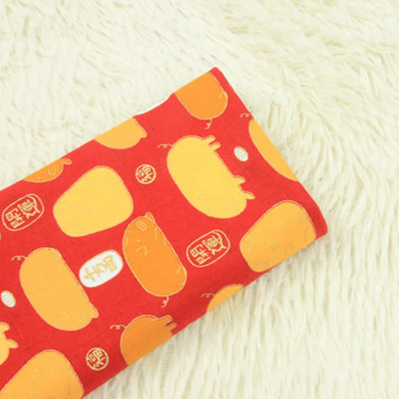 Половинная утолщенная хлопчатобумажная ткань с мультяшным рисунком золотой