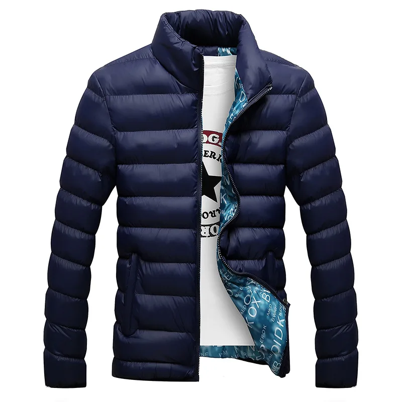 

Зимняя мужская куртка 2021, модная мужская парка с воротником-стойкой, мужские однотонные толстые куртки и пальто, мужские зимние парки