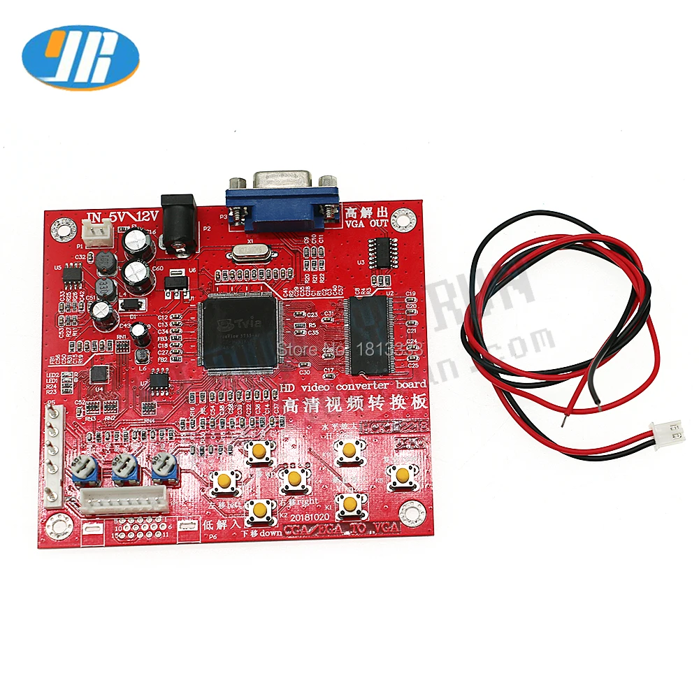 CGA в VGA конвертер плата CVBS видео игра красный PCB для CRT/LCD/PDP монитора|Игры с