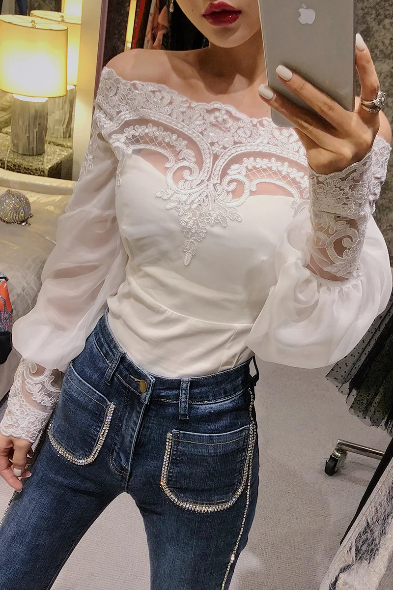 

2019 Spring Polyester Poplin Solid Sheen New Women Add Text Shoulder And Shirt