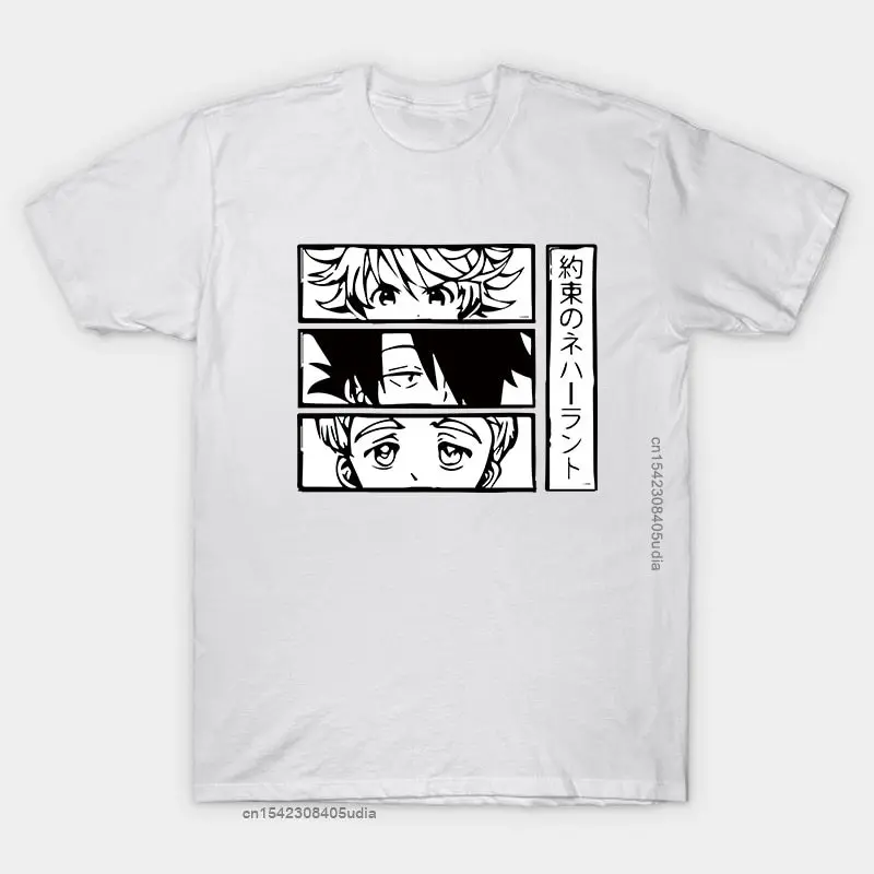 Anime The Promised Neverland Men's T Shirt Japan Manga Norman Ray Anime T-Shirt Unisex Harajuku Funny Tshirt for Men