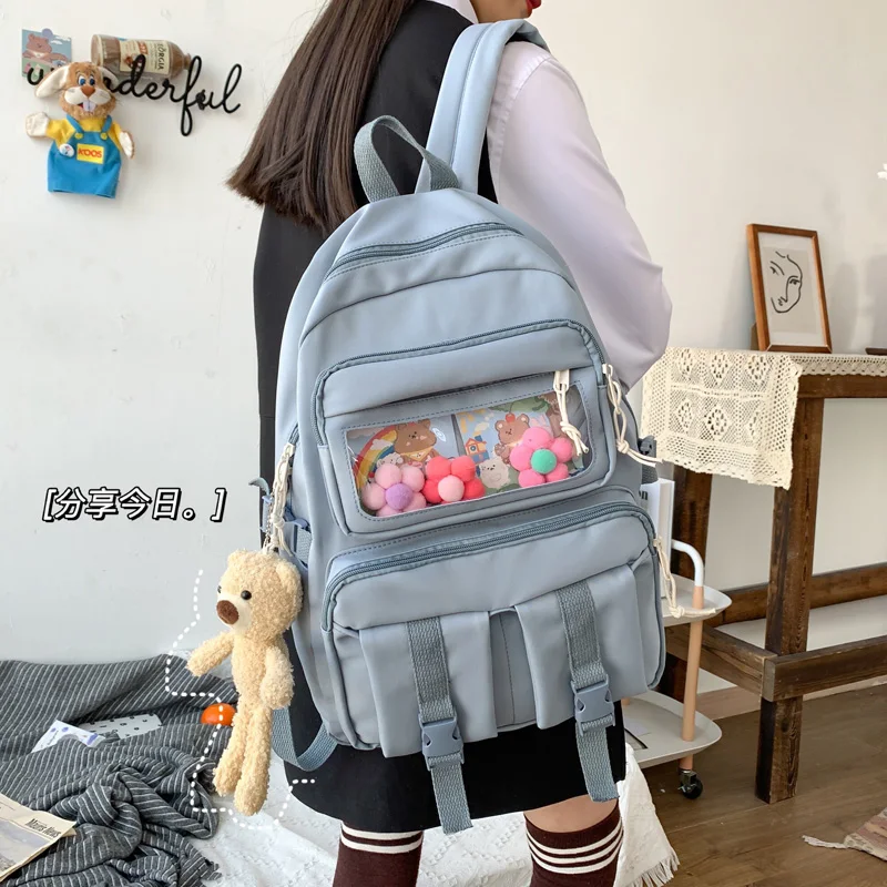 

Cute Computer Backpack Women College Student School Bags for Teenage Girls Large Capacity Waterproof Travel Book Bags Ladies New