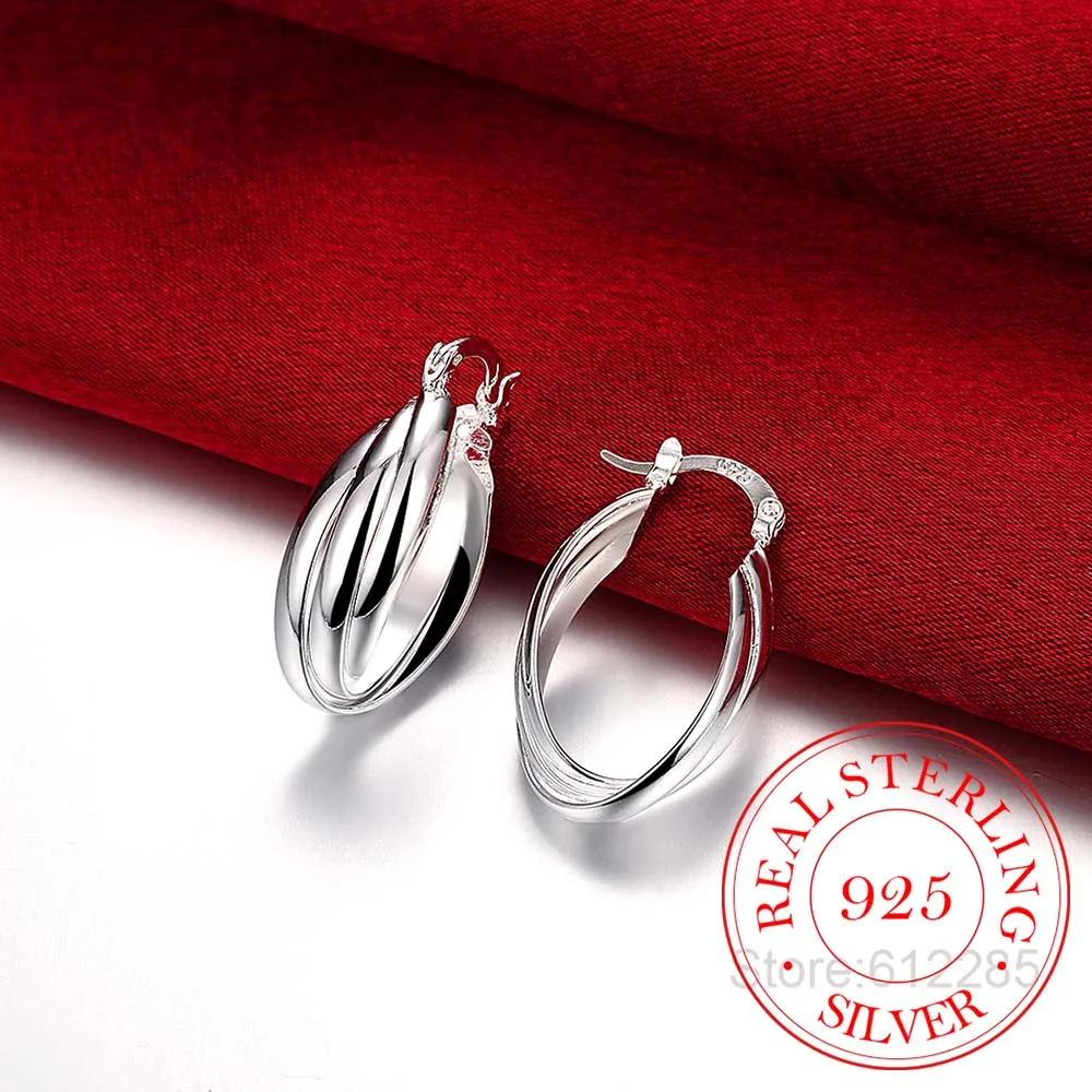 Женские серьги кольца из серебра 925 пробы модные корейские винтажные милые для