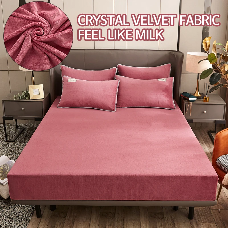 

Meijuner Non-slip Bed Sheet Crystal Velvet Bedspread Super Soft Removable Mattress Protector Microfiber Warm Mattress Pad
