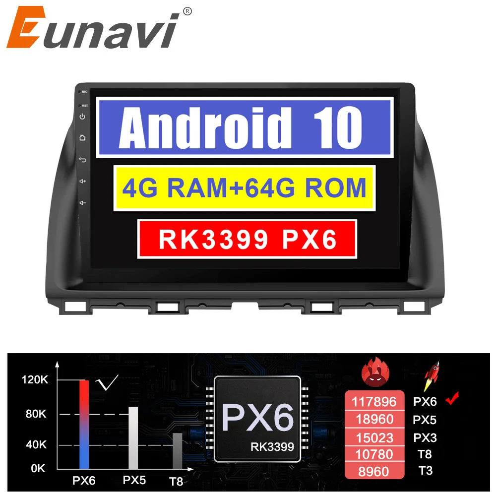 Автомагнитола Eunavi 2 din стерео Мультимедиа для Mazda CX 5 2013 2016 система Android 10 головное