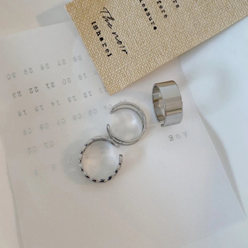 

14-piece Set Stainless Steel Rings For Women New Ring Creative Fashion Tri-color Thickness Ring Joint Ring