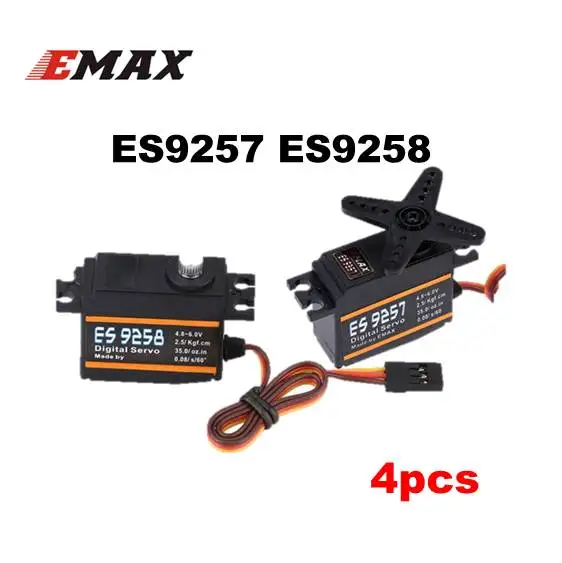 4 шт./лот EMAX ES9257 ES9258 пластиковый металлический микроцифровой сервопривод 3D для 450