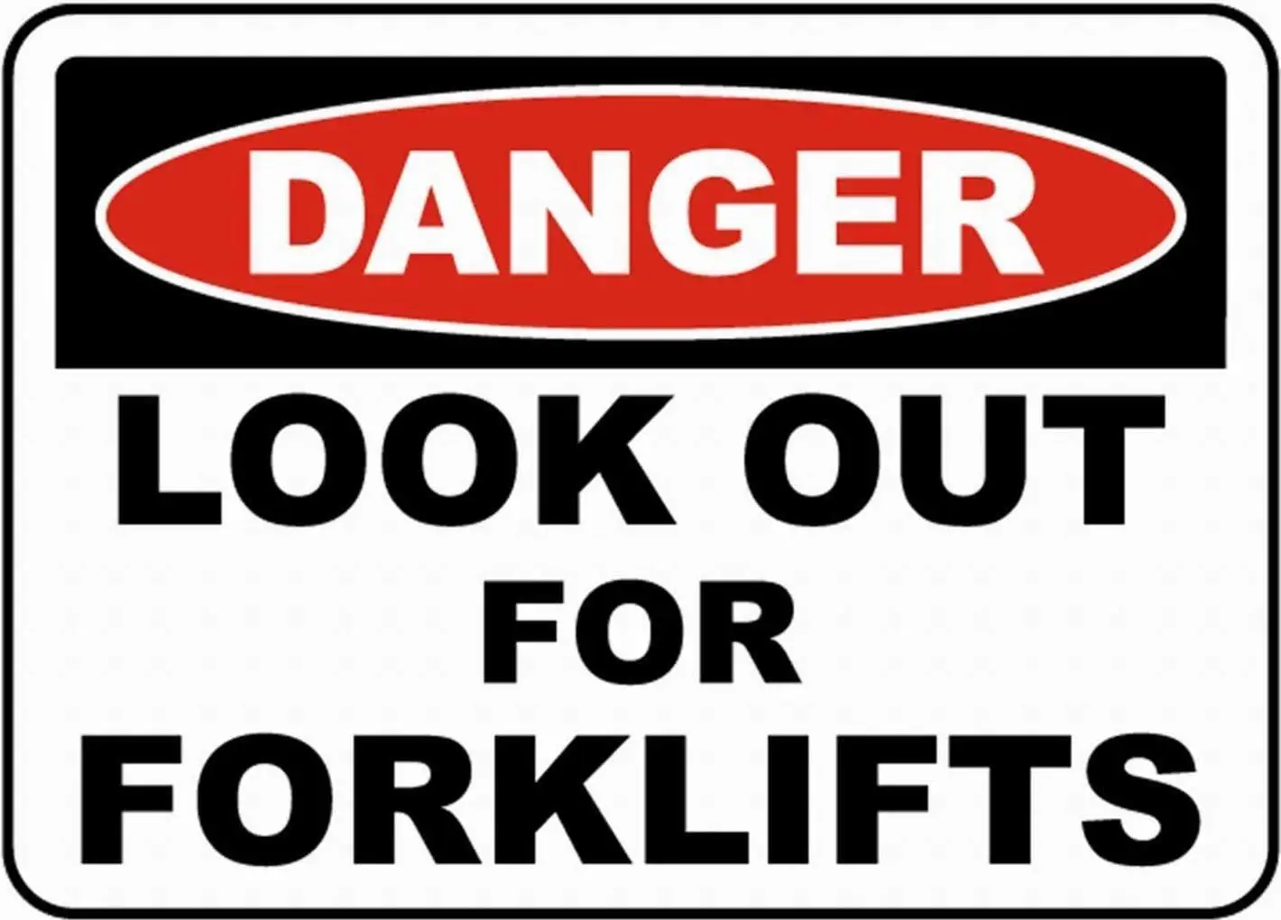 

Retro Metal Sign Danger Look Out for Forklifts Outdoor Street Garage; Home Bar Club Wall Decoration Signs 12X8 Inch