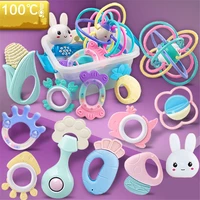 12pcs baby teethers toy baby teething ring newborn silicone teethers rattles for kids personalized pacifier clip teeth care gift