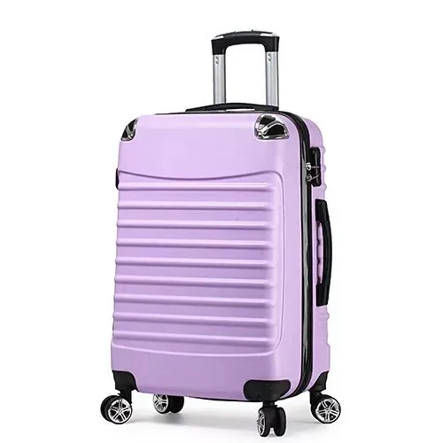 purple KLQDZMS 24 дюймов чемодан на колёсиках женские путешествия чемодан с колесиками прокатки Чемодан человек 20 дюймов чемодан дорожные сумки - Color: purple