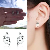 925 sterling silver earrings lovely koala sloth animal small stud earrings for women jewelry