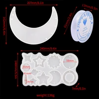 dm151 diy hot sell wind chime resin silicone mold moon pendant silicon mould home decoration jewelry making kit moule resine