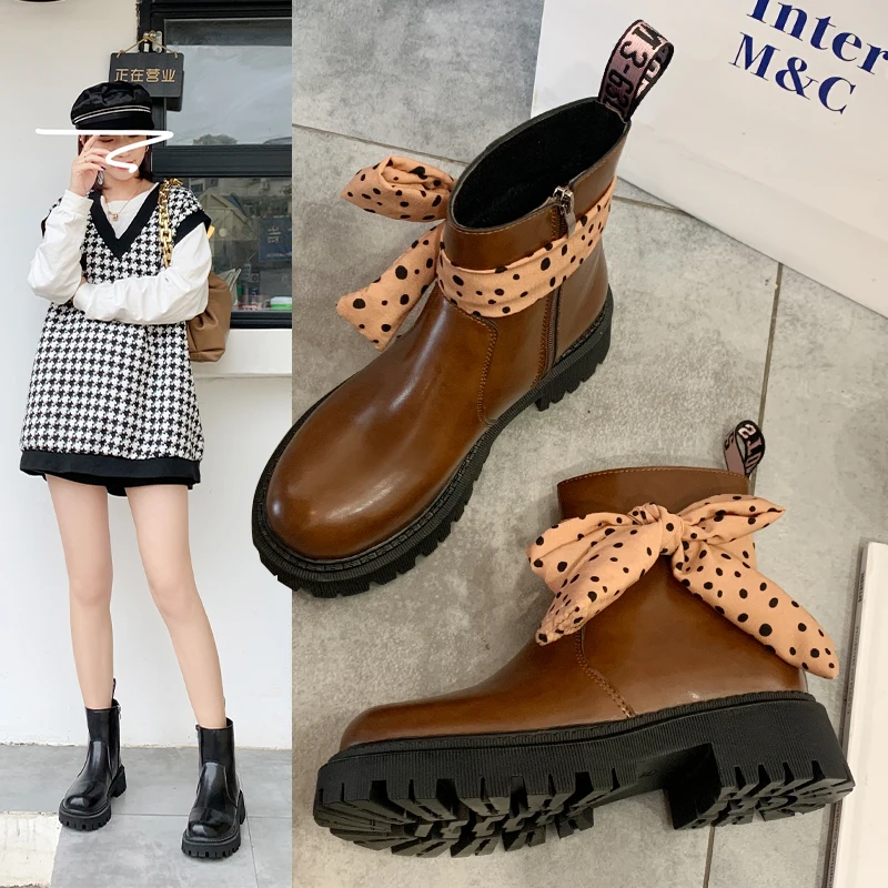 

Women Chunky Heel Ankle Boots Woman Shoes Autumn Brand Designer Chelsea Boots Female Platform Boots Lasdies Fashion