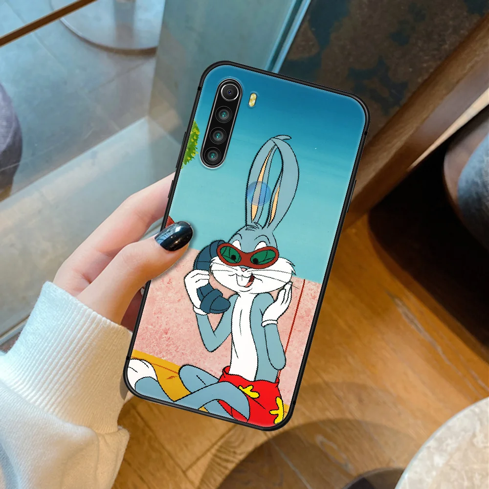 

B-Bugs Cute Cartoon Bunny Phone Case Cover Hull For XIAOMI Redmi 8 9 9C Note 6 7 8 9 9S K20 K30 K40 Pro Plus black Funda Pretty