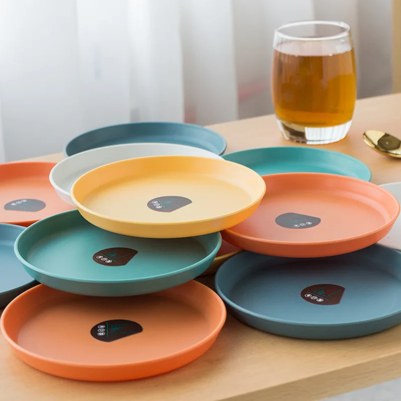 8 шт./компл. Пшеничная солома кругообразная маленькая тарелка для еды Снэк блюдо