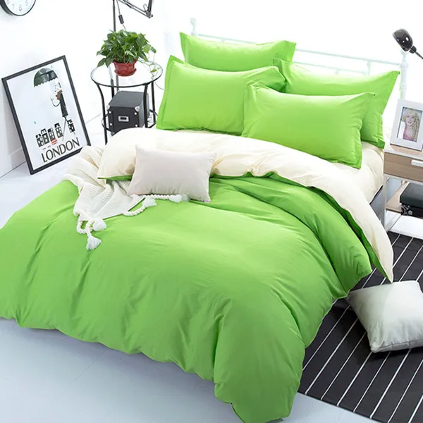 11 green beige 50 Бордовый цвет пододеяльник из хлопка, гладкая простынь, простыня, наволочки для детей и взрослых, XF642-5 для спальни - Цвет: 11 green beige