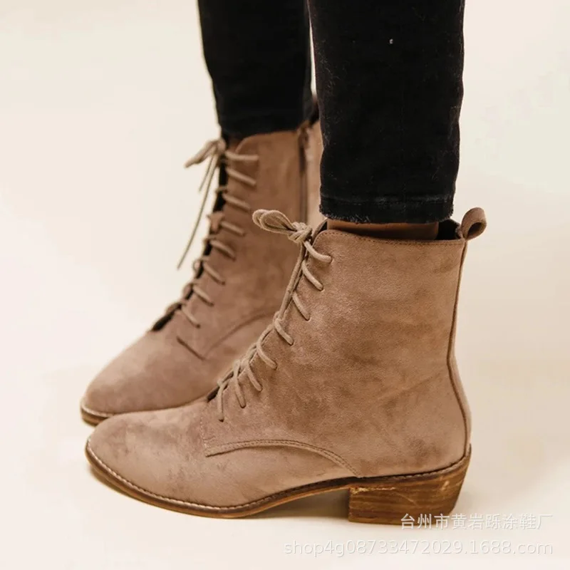 Женские однотонные ботинки из искусственной кожи на молнии с острым носком до