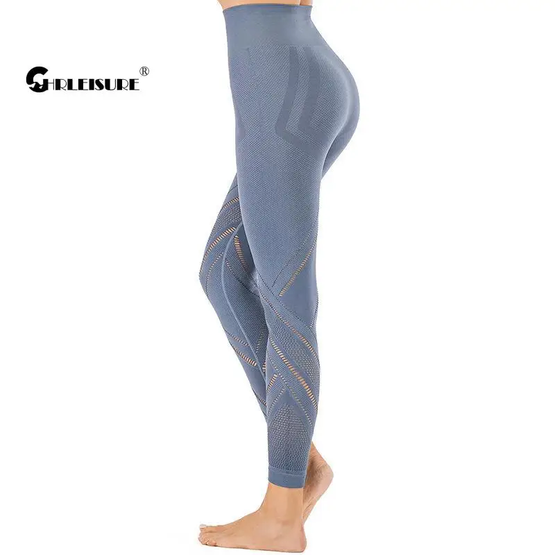 

CHRLEISURE, сетчатые Леггинсы для йоги, сексуальные, с высокой талией, на бедрах, дышащие, для фитнеса, женские штаны для бега, быстросохнущие, для ...