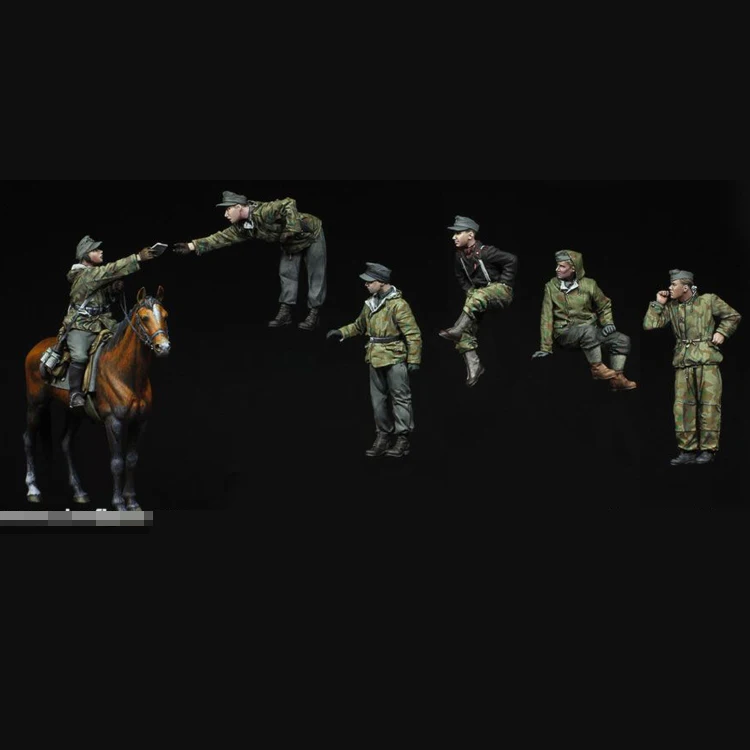 1/35 сборный Набор фигурок из смолы танк экипаж и солдат с лошадью - купить по