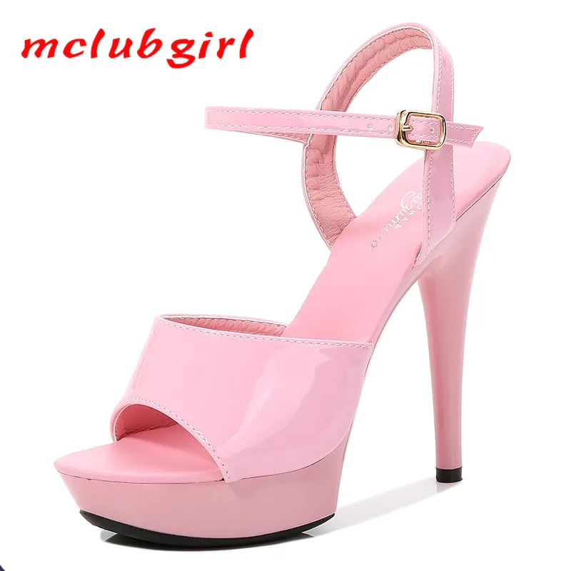 Женские сандалии Mclubgirl пикантные разноцветные на платформе и высоком каблуке с