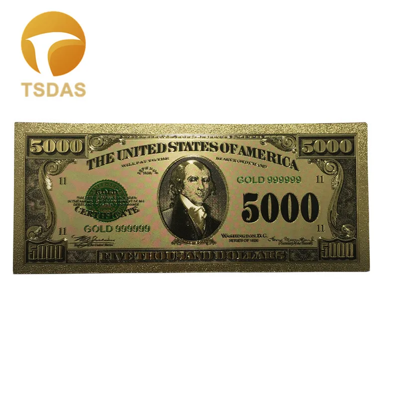 $5000 доллар 1918 золотые банкноты 24k красочные из золотой фольги 999 9 уникальные