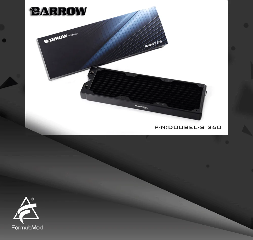 Barrow Doubel-S 360, радиатор с двойной волной 360 мм, толщина 34 мм, медный кулер с высокой плотностью, подходит для вентиляторов 120 мм