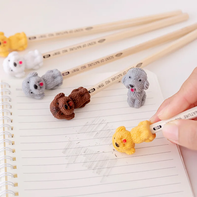

Creative Cute Teddy dog Pencil Eraser Rubber Novelty Kids Student Learning Office Stationery