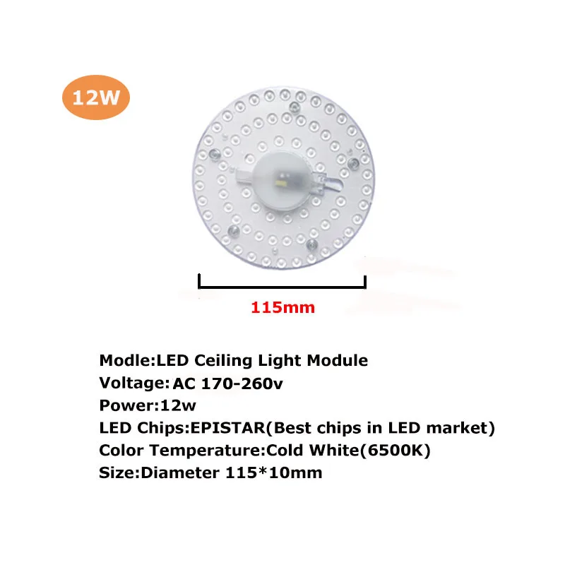 12w led module light Потолочный светильник s модуль светодиодный модуль светильник Lamparas De Techo Luminaria De Teto AC 220 В 12 Вт 18 Вт 24 Вт 36 Вт легко заменить потолочный светильник - Цвет: 12w led module light