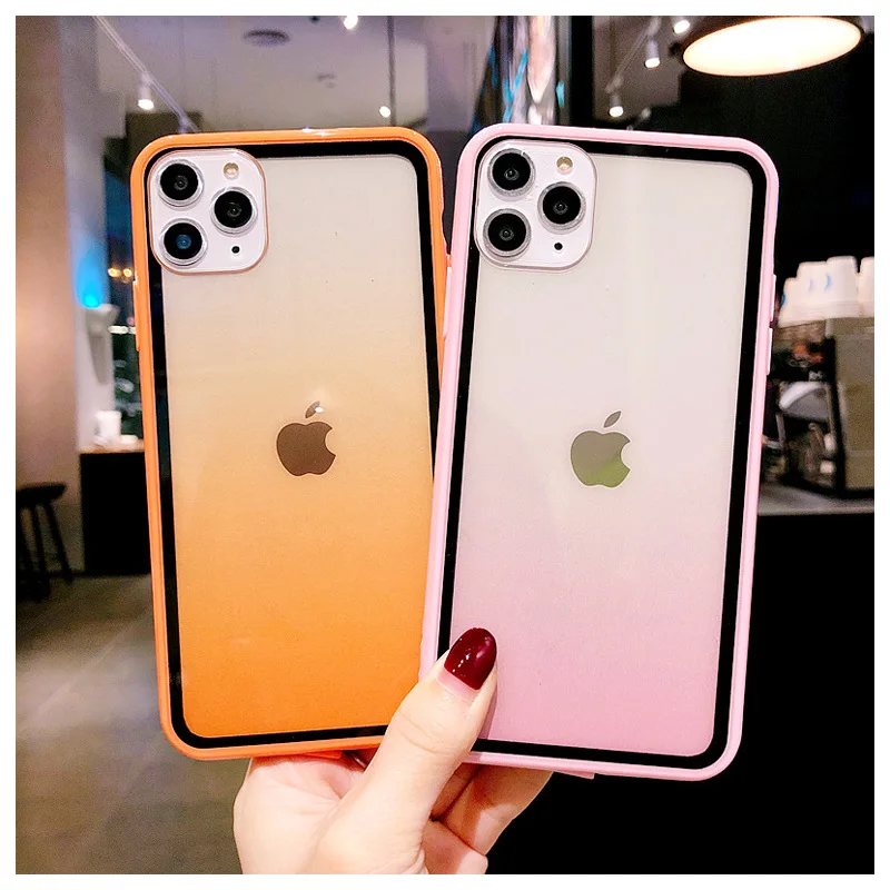 Силиконовый чехол для телефона iPhone 11 Pro Max X XS XR модный градиентный чехол-накладка 7