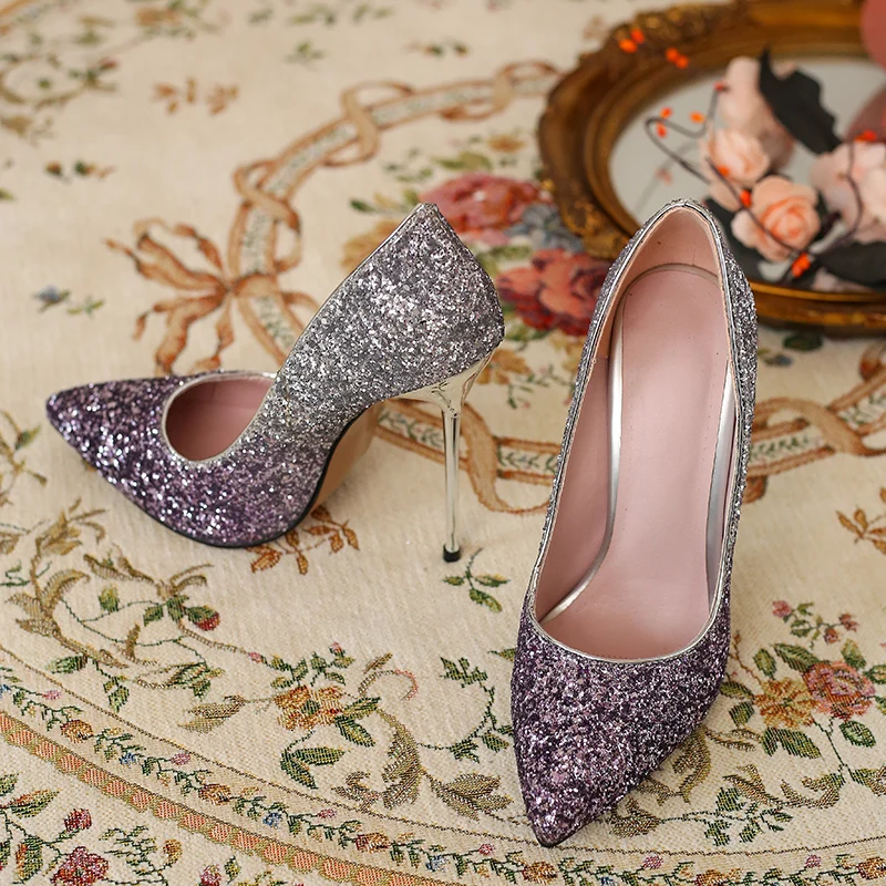 

women thin heel women pumps Sexy super high heels bling office ladies shoes party wedding dancing women shoes women heels