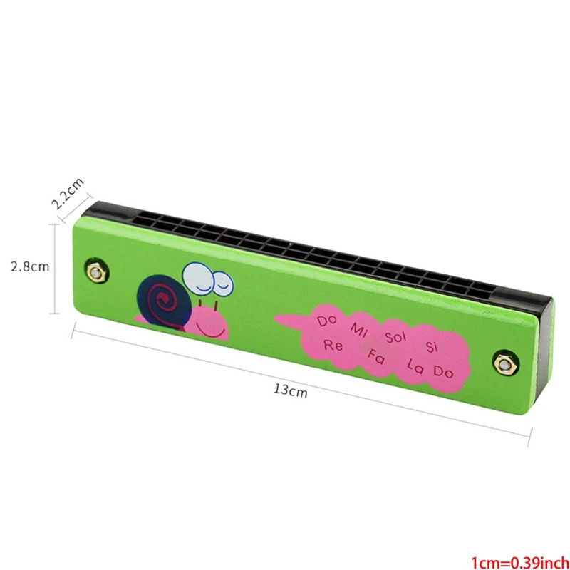 

M89D Double-Row 16 Hole Wooden Color Harmonica for Beginner Students Kids