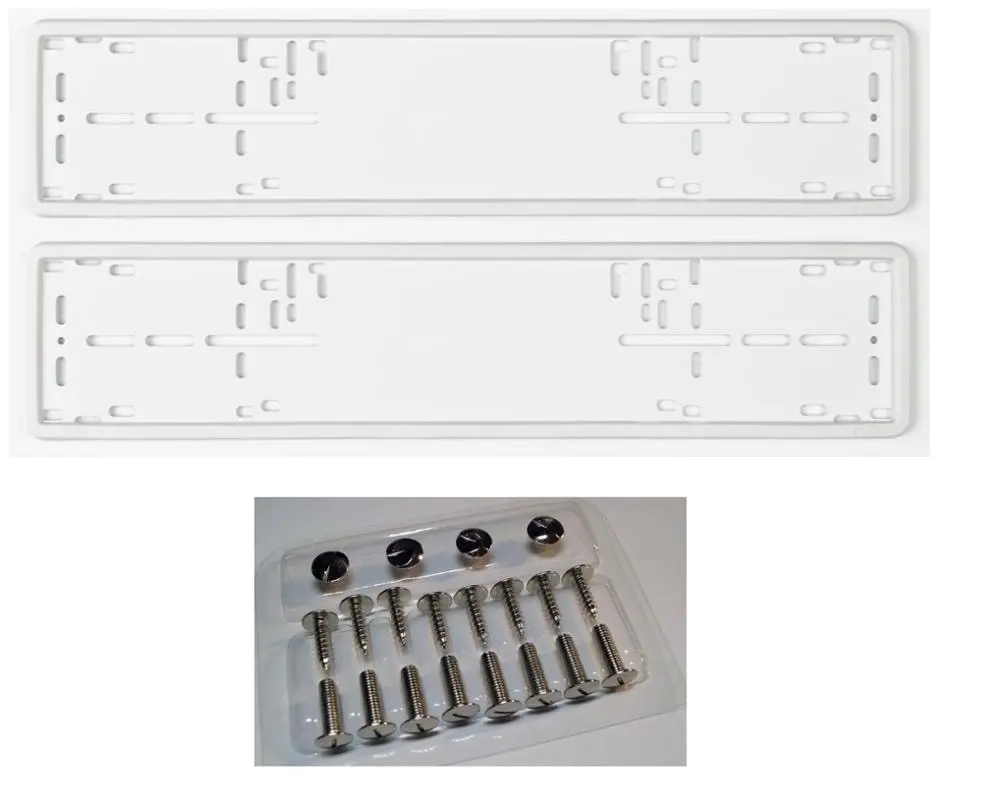 2шт комплект черные белые синие красные силиконовые рамки для номера автомобиля