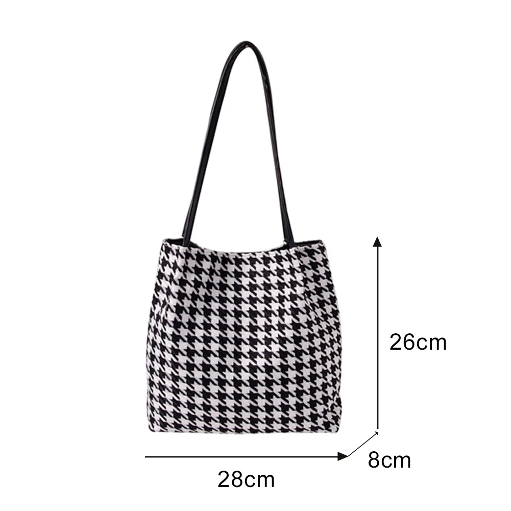 

Women Daily Shoulder Top-handle Bag Fashion Plaid Handbag Lady Shopping Totes Popular Simple Female Daily Bag