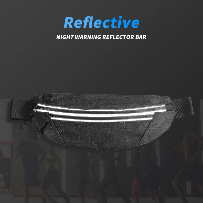 Sports Running Fitness Bag Fanny Pack Waist Bag Man Women Double Zipper Pocket Phone Holder Bag Waterproof Cycling Running Belt
