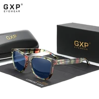 gxp 2021 new design tr90 leopard print frame square polarized ultralight sunglasses men women uv400 mirror lens eyewear