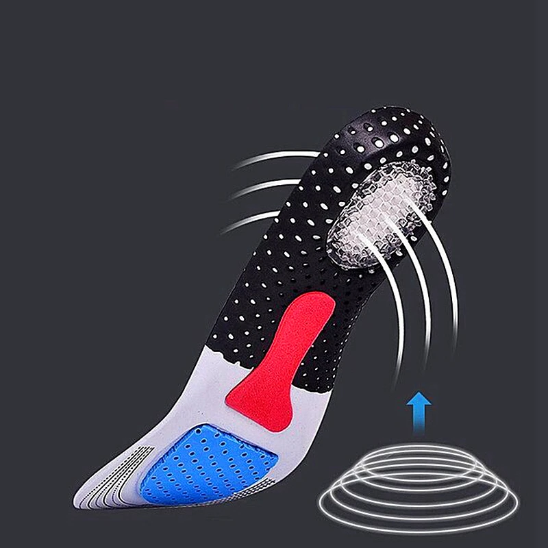 

Silicone Insoles for Shoes Insole arch support Unisex Thickening Shock Absorption Sport Shoes Pads Comfortable Soft Insole P-D