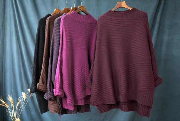 Женский свитер Осень-зима большой размер вязаные неровные топы новинка 2019