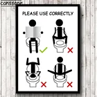 Ручная абстрактная картина на холсте, современные плакаты и принты, черно-белая Настенная картина для украшения ванной комнаты