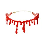 Ожерелье с поддельной кровью, украшение для Хэллоуина, ужас, капля крови, ожерелье Вампир, женское короткое ожерелье, вечерние