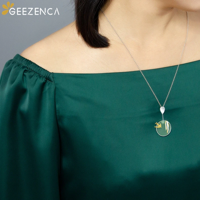 Подвеска из стерлингового серебра 925 пробы с надписью Swallow Willow Jade Изящные
